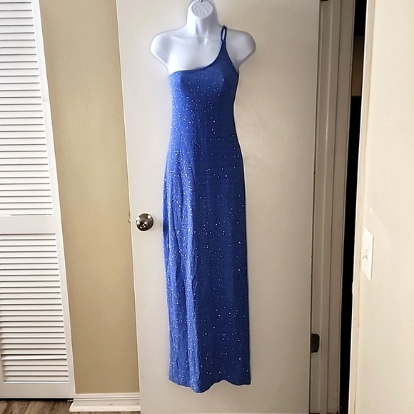 City Triangles Periwinkle Blue Glitter Prom Dress, Snug on Body, Size Medium - Picture 1 of 8